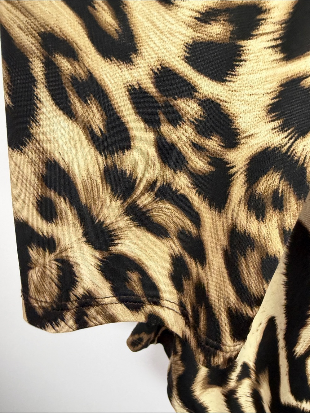 Melanie Lyne Size 12 Leopard Zebra Animal Print Asymmetrical Tunic Top - Picture 9 of 14